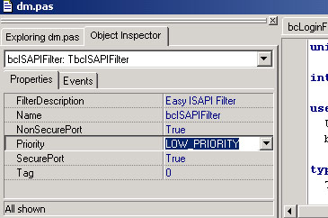 TbcISAPIFilter Properties