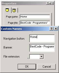Custom Names in NetObjects Fusion