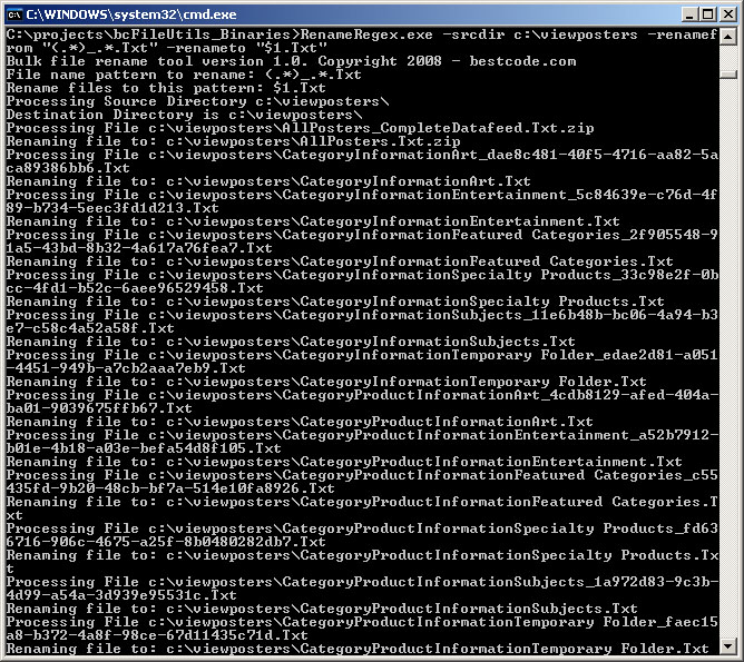 Rename files using regular expressions