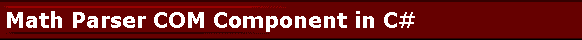 Math Parser COM Component in C#