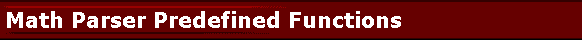 Math Parser Predefined Functions